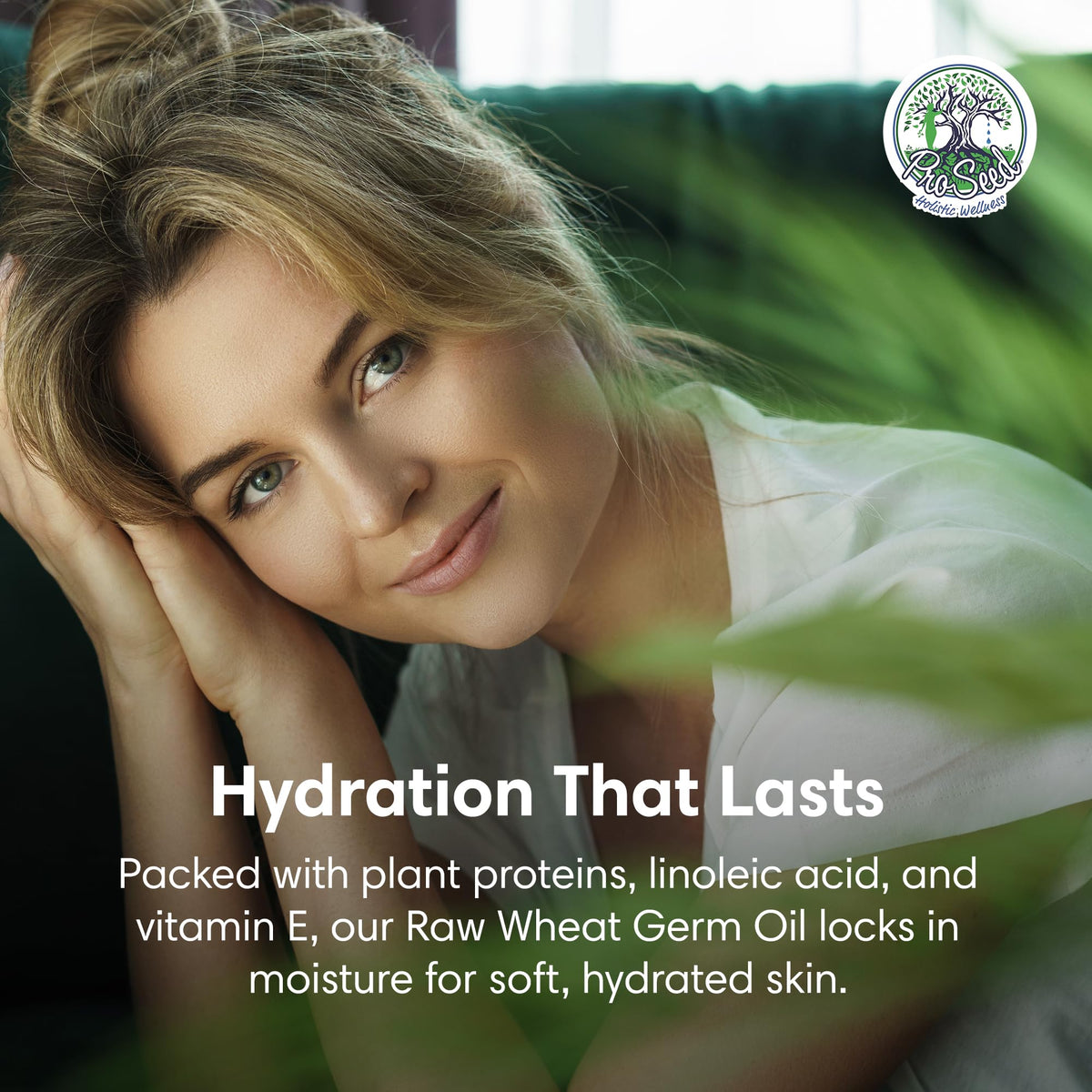 ProSeed Wheat Germ Oil 4oz alongside skincare products