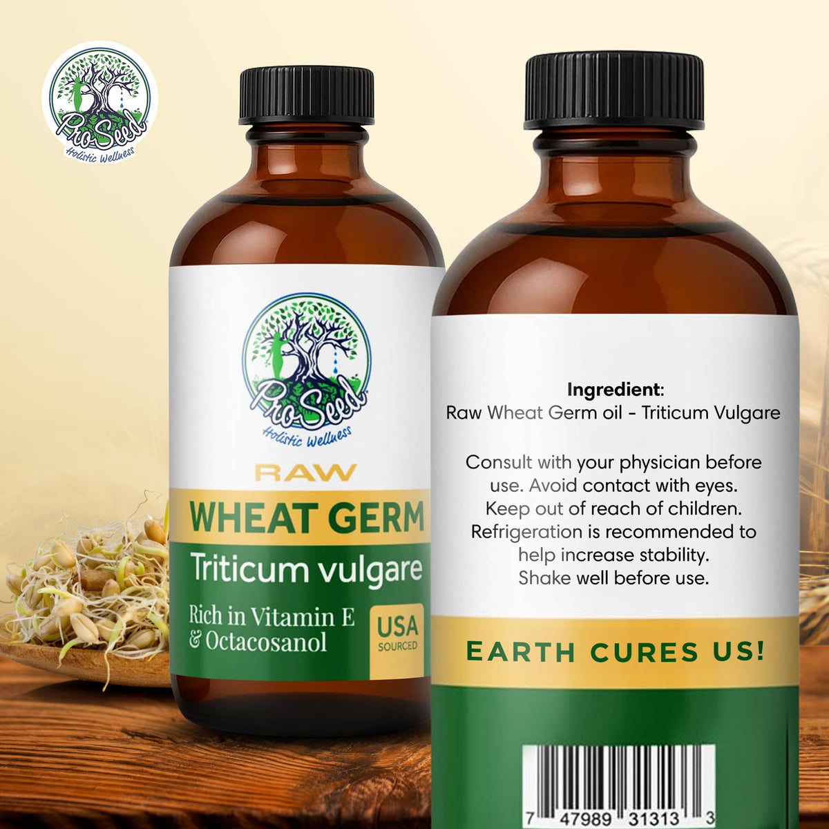 ProSeed Wheat Germ Oil 4oz showing the texture on skin