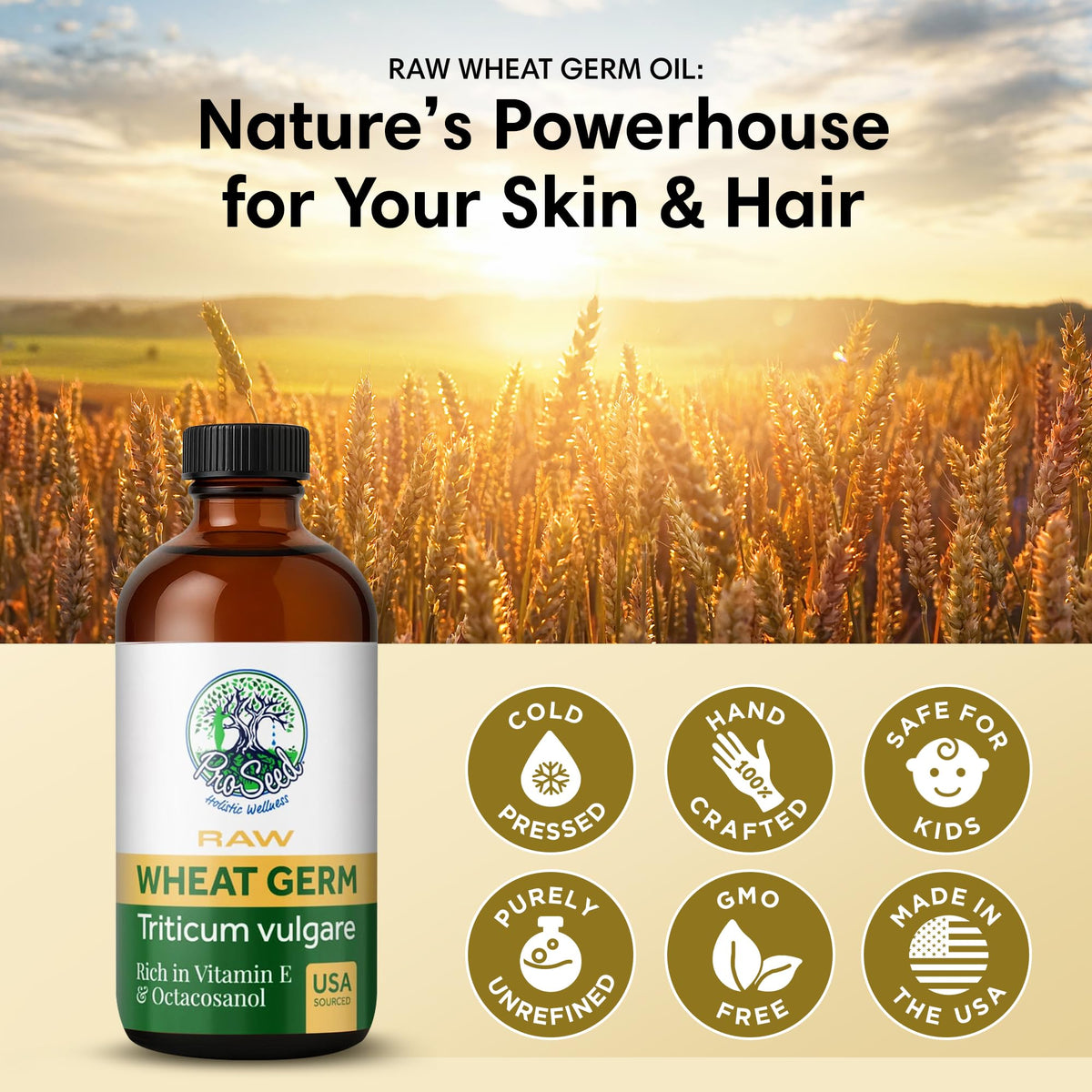 ProSeed Wheat Germ Oil 8oz texture close-up