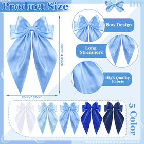 ProSuites light blue hair bow with long tail design