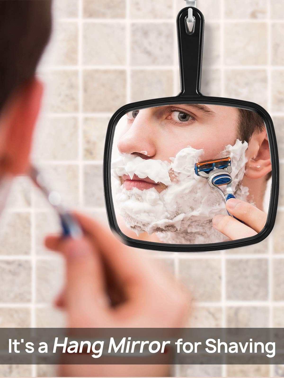 PROTECLE Hand Mirror on a vanity with beauty products