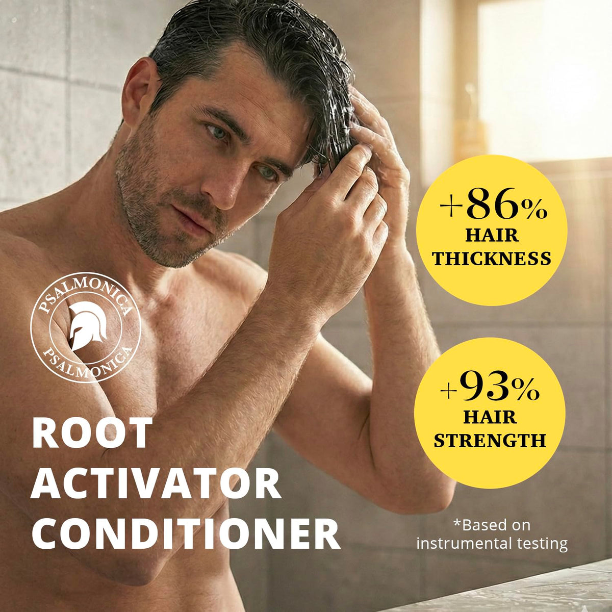 Psalmonica Root Activator Conditioner back view with ingredient list
