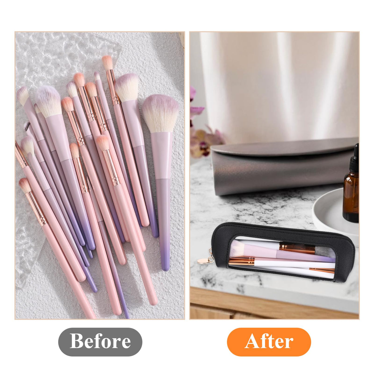 Psyqtsuary Clear Makeup Bag side view