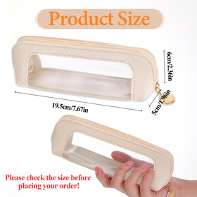 Psyqtsuary Small Clear Makeup Bag open showing contents
