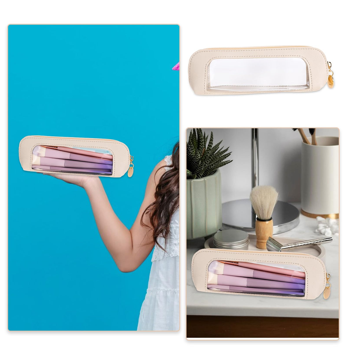 Psyqtsuary Small Clear Makeup Bag packaging