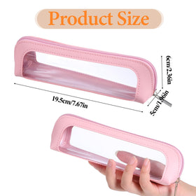 Psyqtsuary Small Clear Makeup Bag showing zipper detail