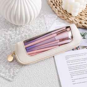 Psyqtsuary Small Clear Makeup Bag side view with zipper