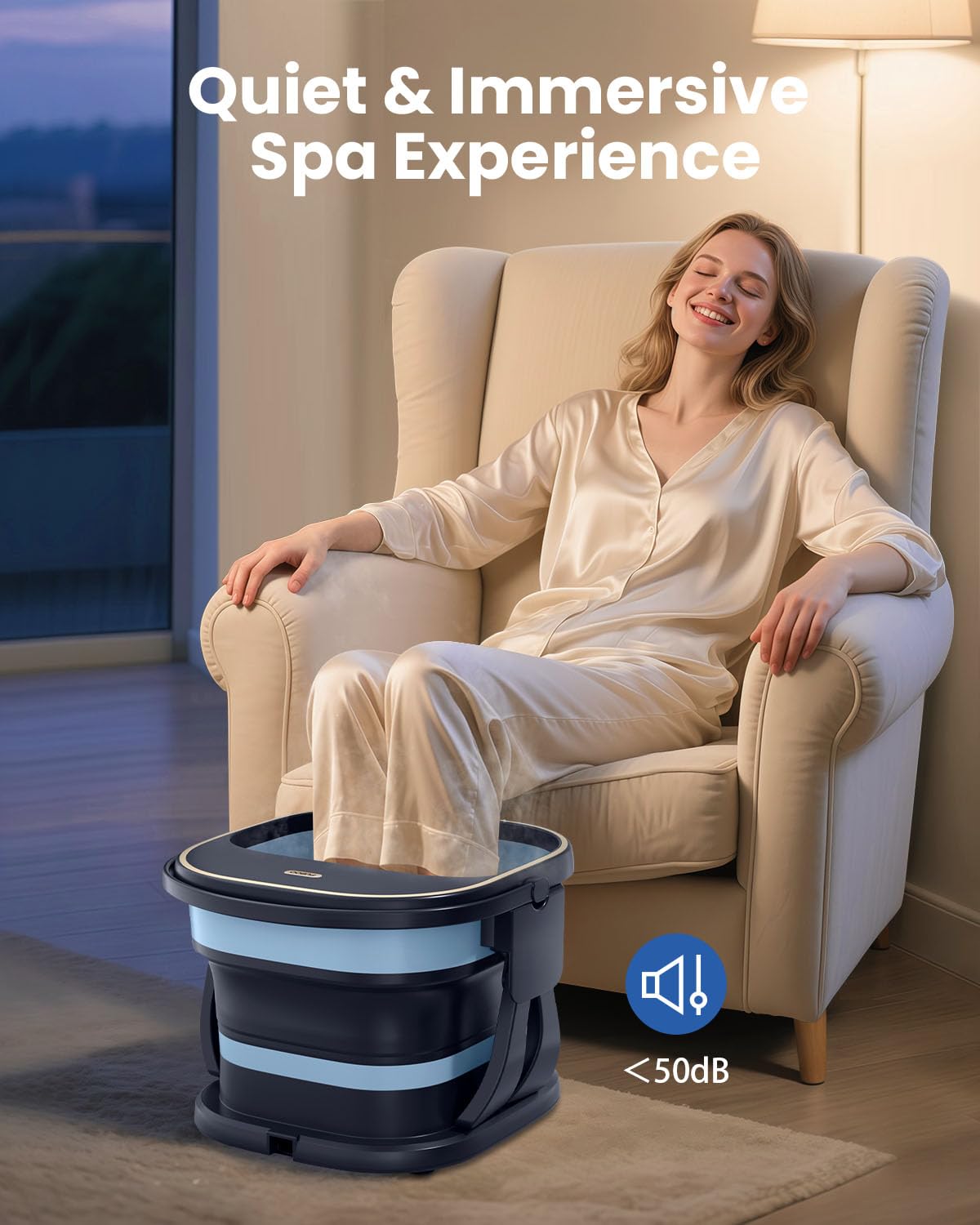 Puboo Foot Spa with water circulation in action