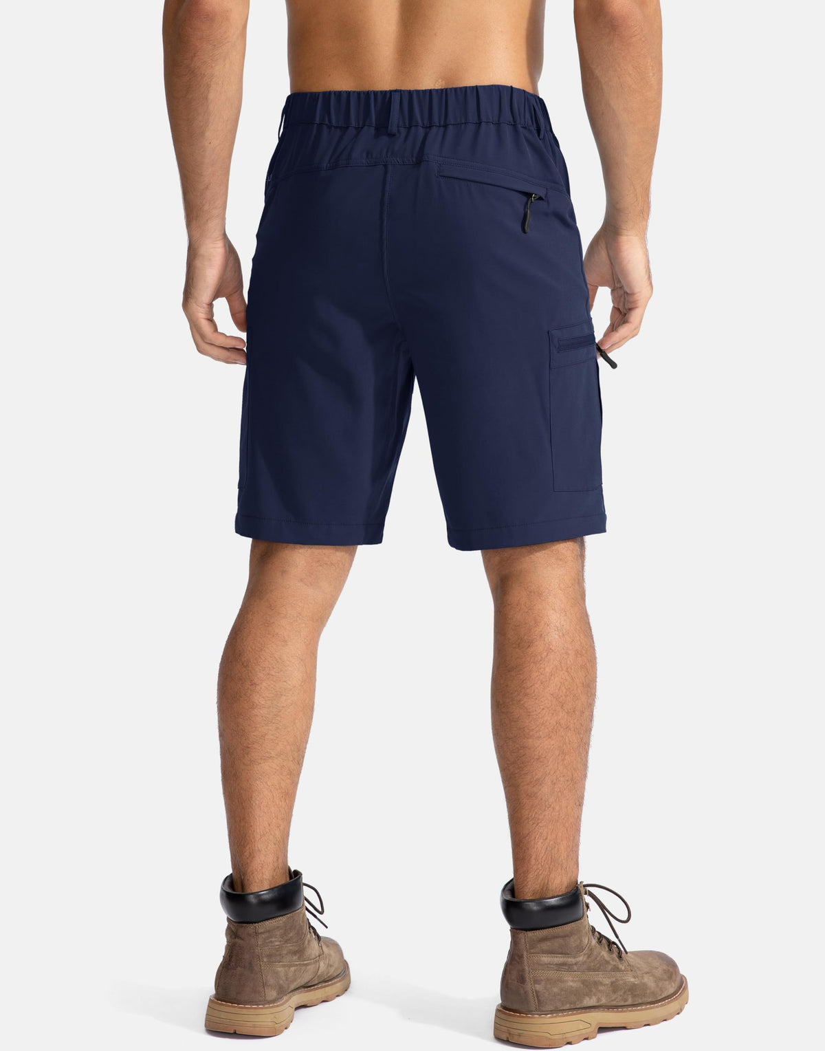 Pudolla Men's Hiking Cargo Shorts with elastic waistband detail