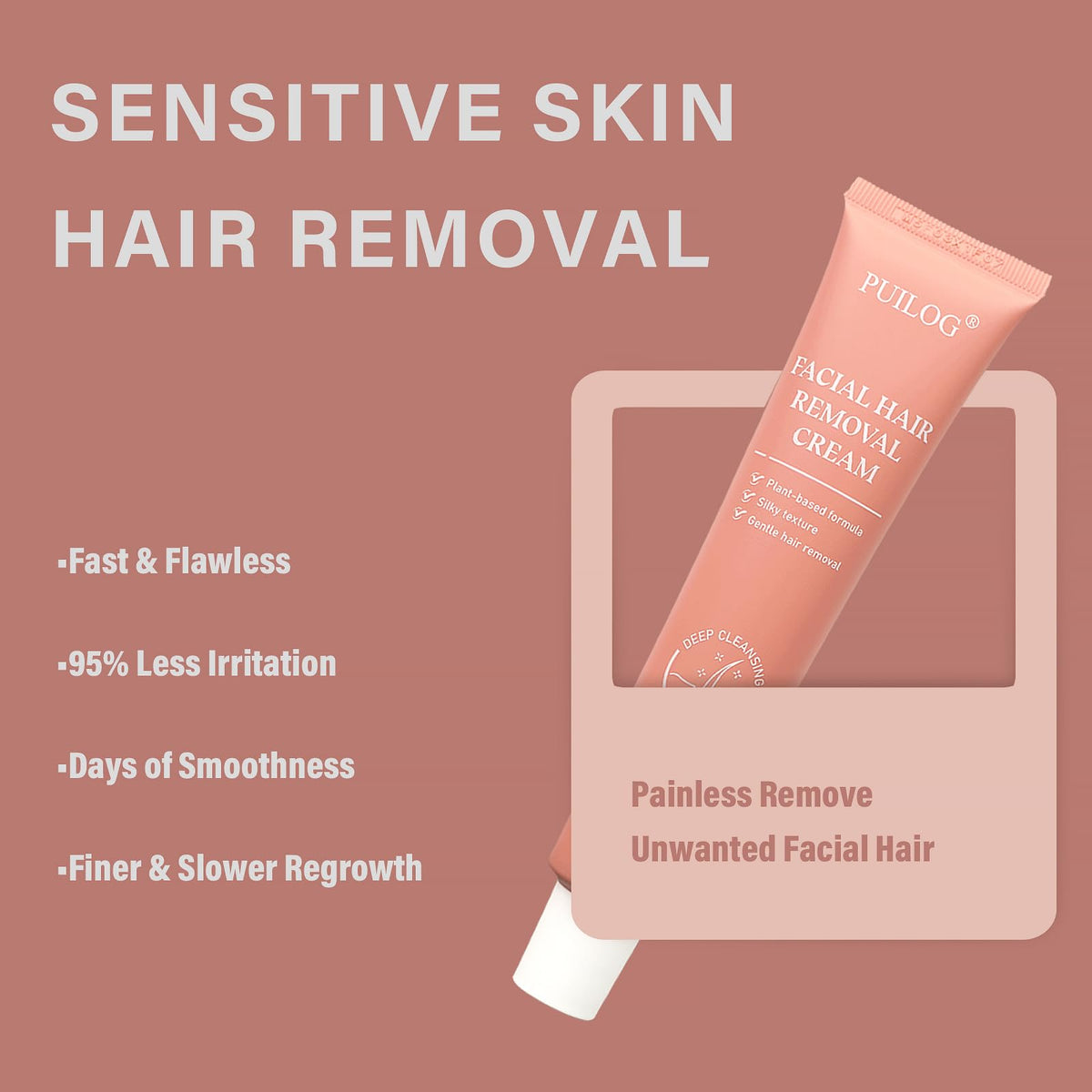 PUILOG Facial Hair Removal Cream application on skin