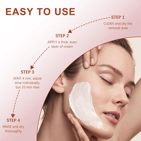 PUILOG Facial Hair Removal Cream with floral background