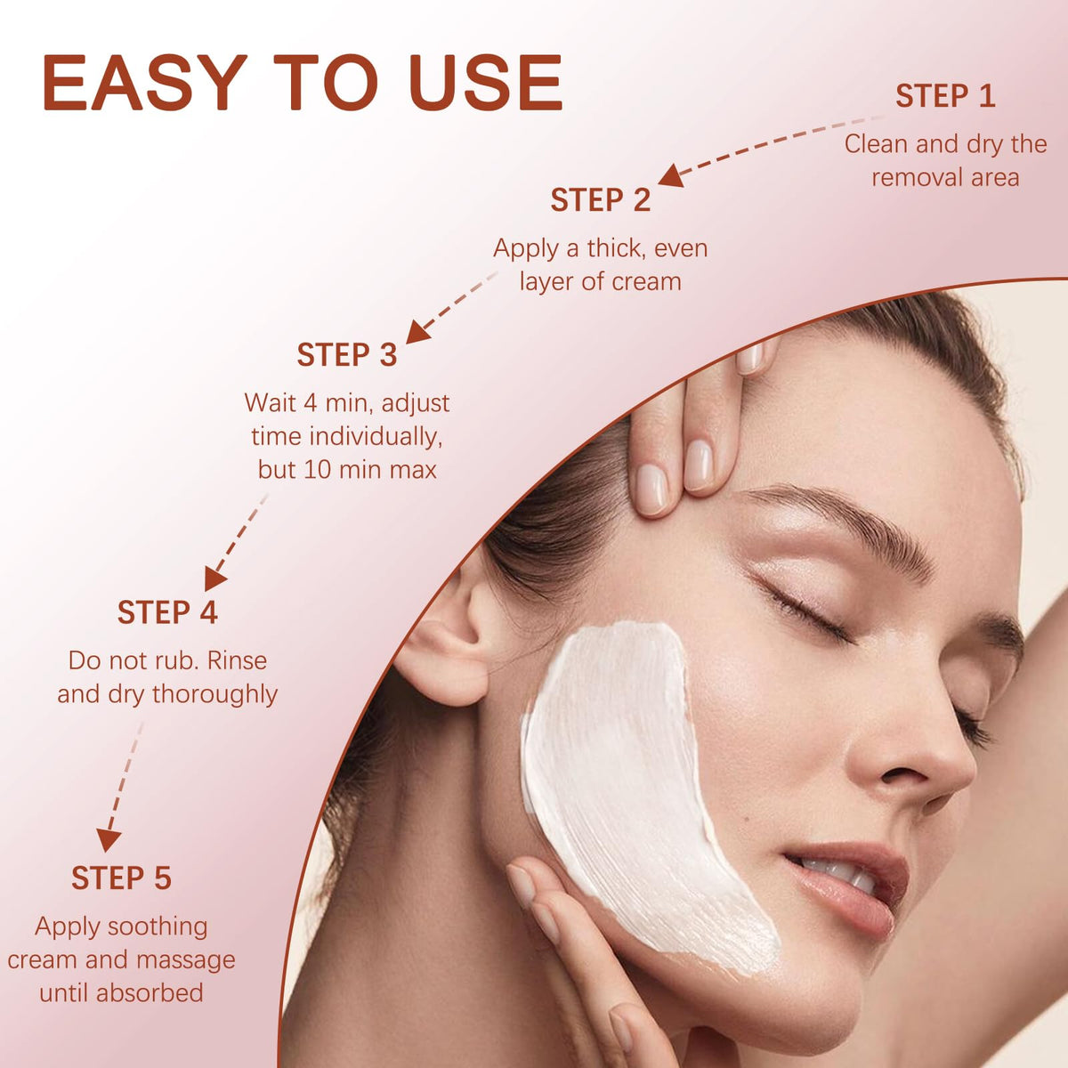 PUILOG soothing cream applied on skin after hair removal