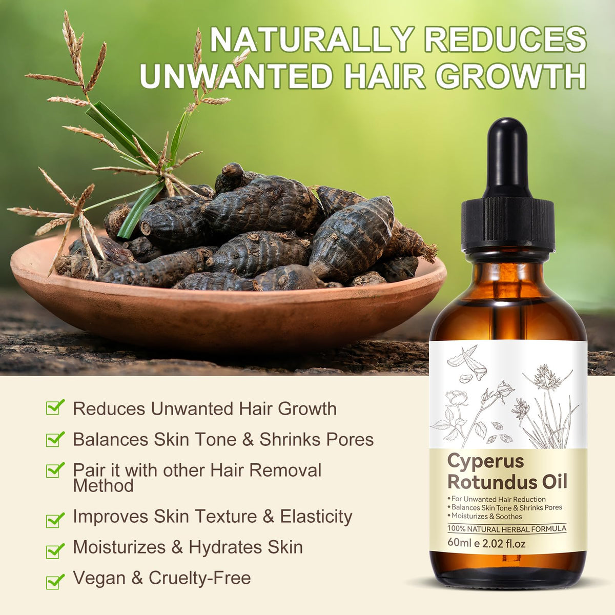PULLING OIL Cyperus Rotundus Oil application on skin