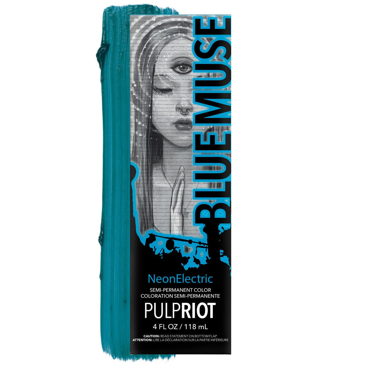 Pulp Riot Blue Muse Semi Permanent Hair Color 4 oz tube front view