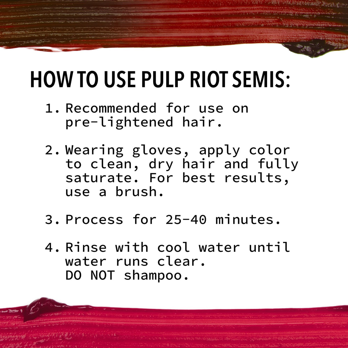 Pulp Riot Countess Semi Permanent Hair Color Crimson Red on pre-lightened hair