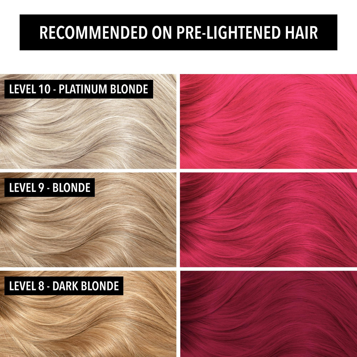 Pulp Riot First Base Hot Pink hair color application on hair