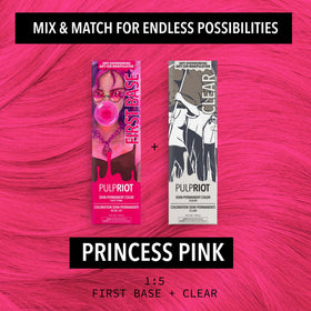Pulp Riot First Base Hot Pink hair color on pre-lightened hair