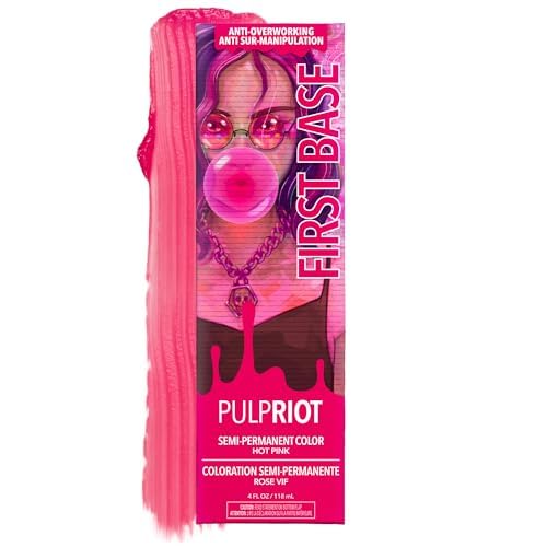 Pulp Riot First Base Semi Permanent Hair Color Hot Pink 4 oz tube front view
