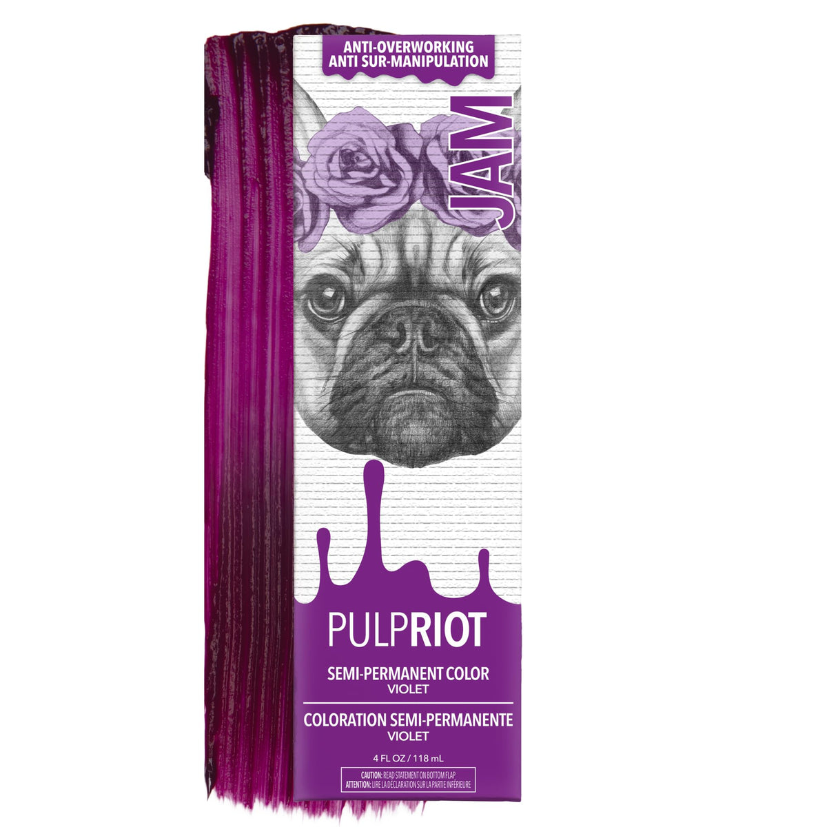Pulp Riot Jam Semi Permanent Hair Color Violet 4 oz front view