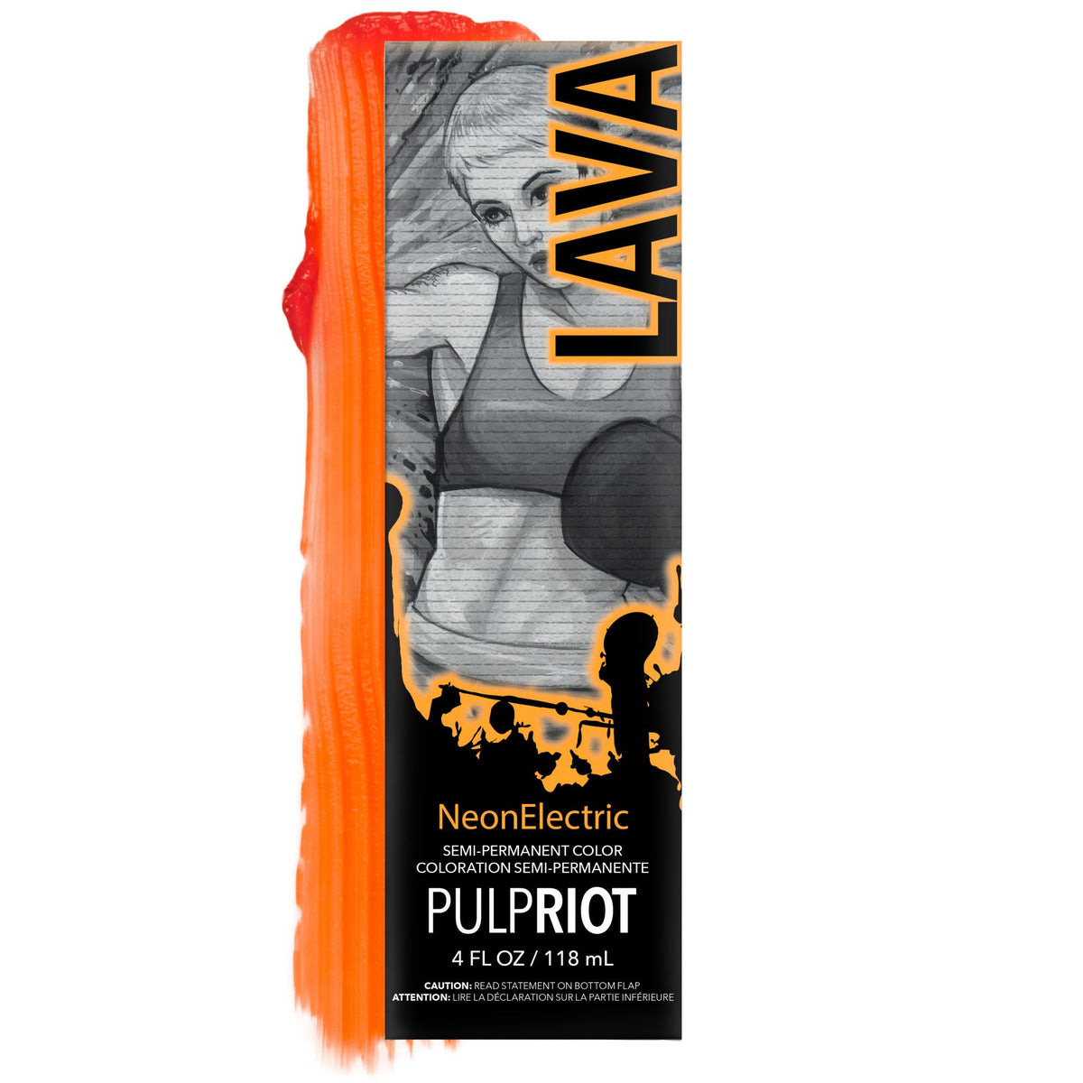 Pulp Riot Lava Semi Permanent Hair Color 4 oz tube front view