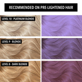 Pulp Riot Lilac hair color application on hair