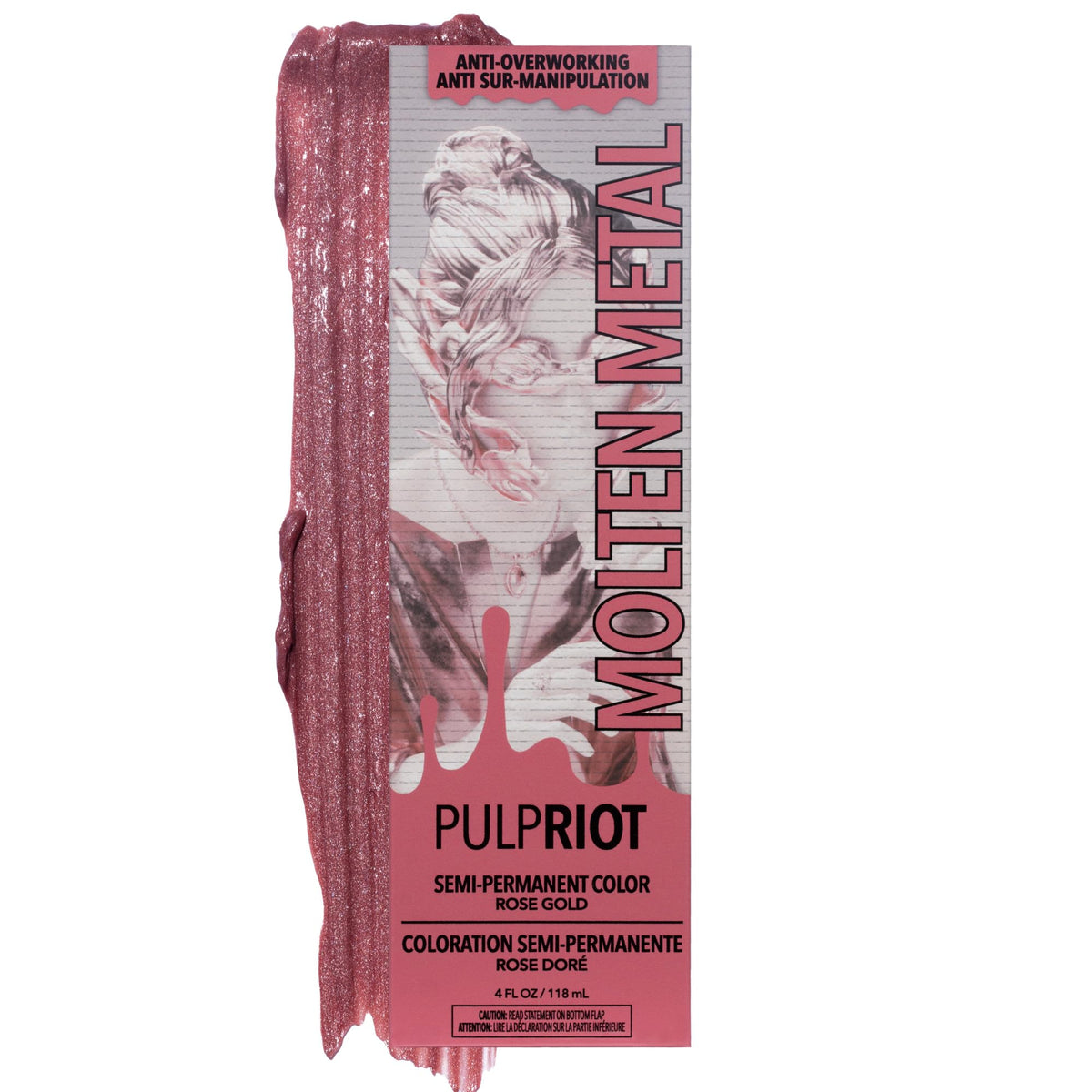 Pulp Riot Molten Metal Hair Color Rose Gold 4 oz tube front view