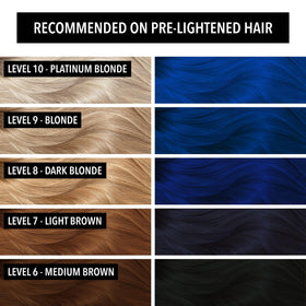 Pulp Riot Nightfall Dark Blue hair color application on hair