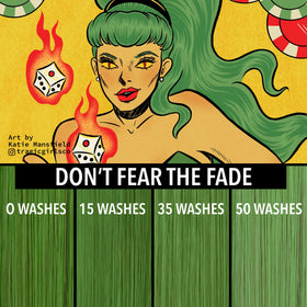 Pulp Riot Snake Eyes Kelly Green hair color swatch on hair