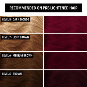 Pulp Riot Volatile Deep Wine Red on hair swatch