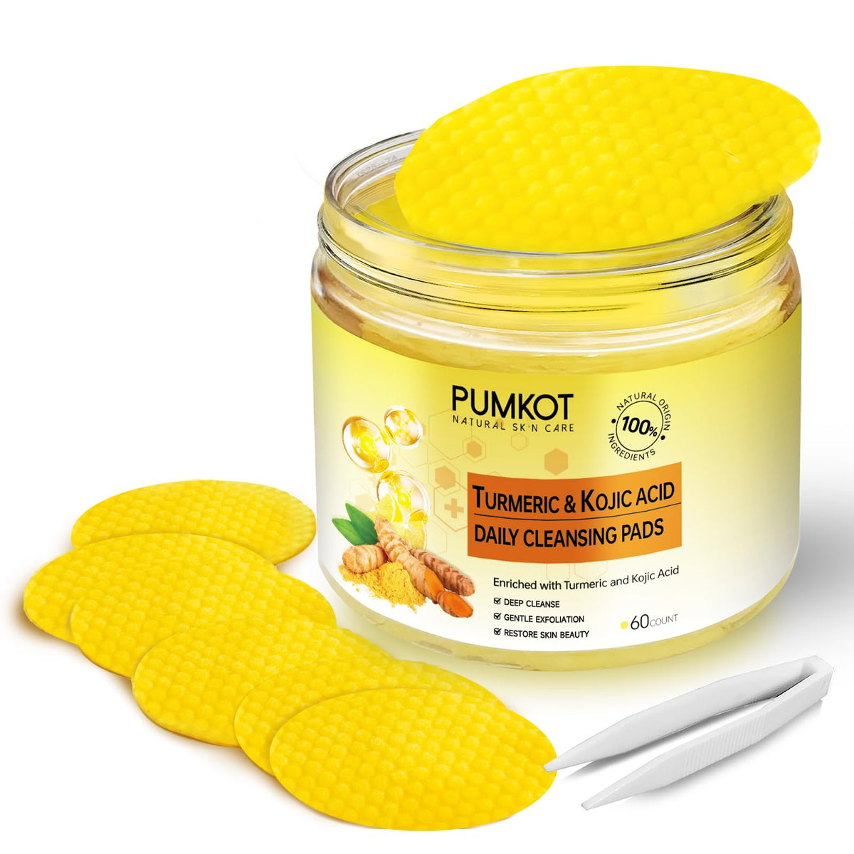 Pumkot Turmeric Kojic Acid Cleansing Pads packaging front view