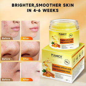 Pumkot Turmeric Kojic Acid Cleansing Pads with lemon and olive ingredients