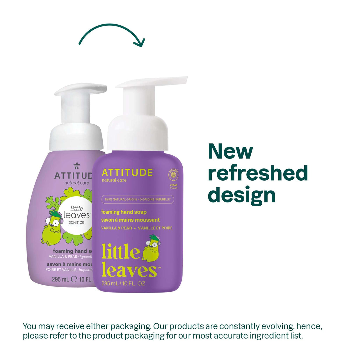 Pump design of ATTITUDE kids hand soap bottle