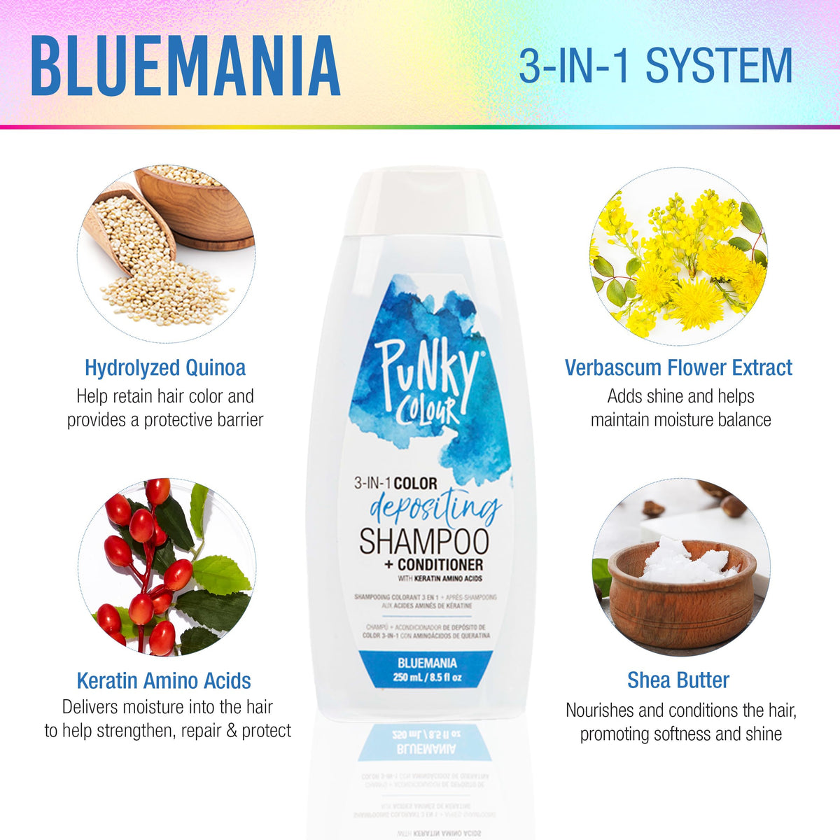 Punky 3-in-1 Color Depositing Conditioner Bluemania side view