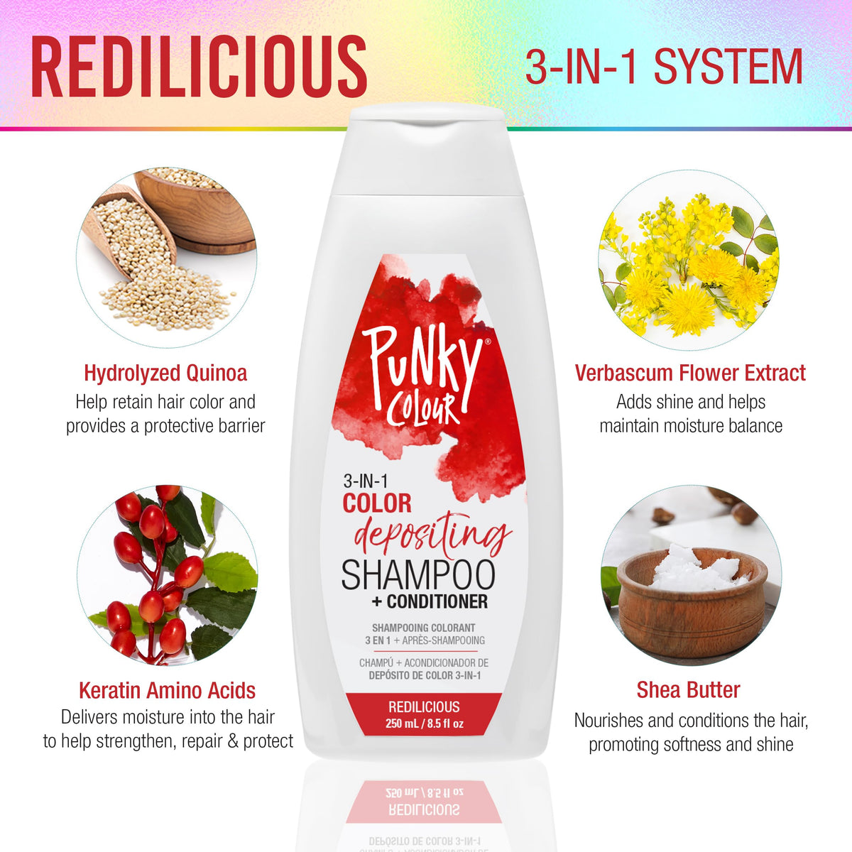 Punky 3-in-1 Color Depositing Conditioner Redilicious side view