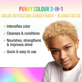 Punky 3-in-1 Color Depositing Hair Cleanser & Conditioner bottle with orange scent