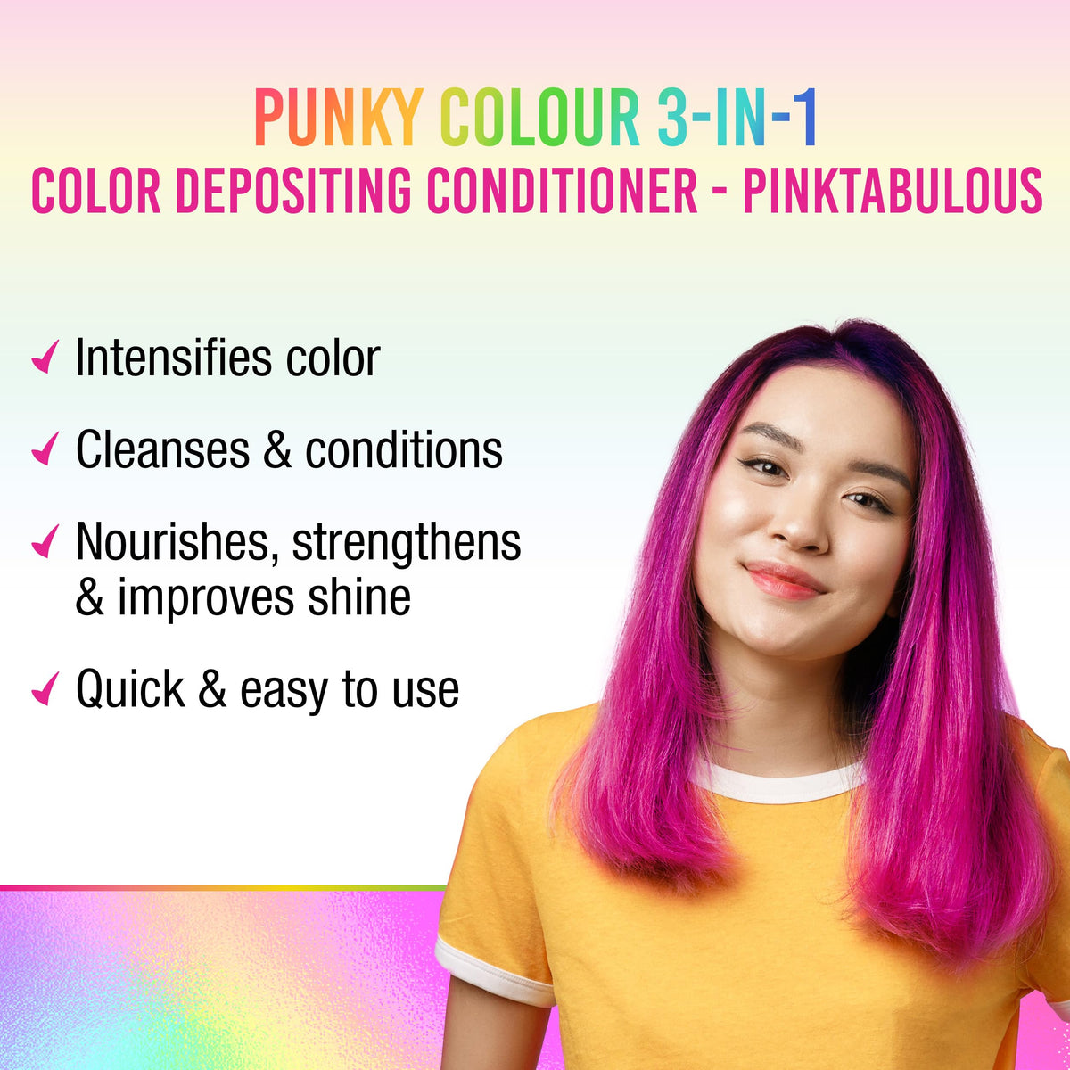 Punky 3-in-1 Conditioner Pinktabulous side view with cap