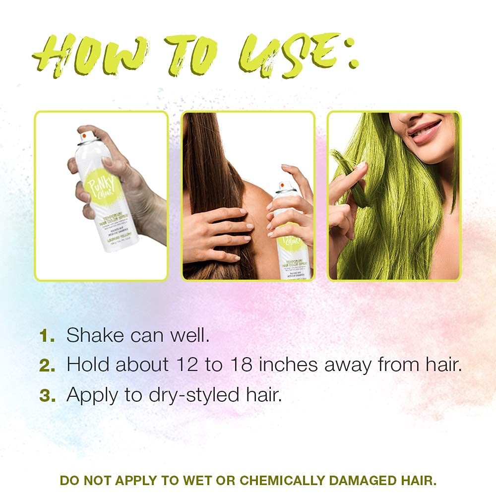 Punky Leopard Yellow Hair Color Spray packaging display