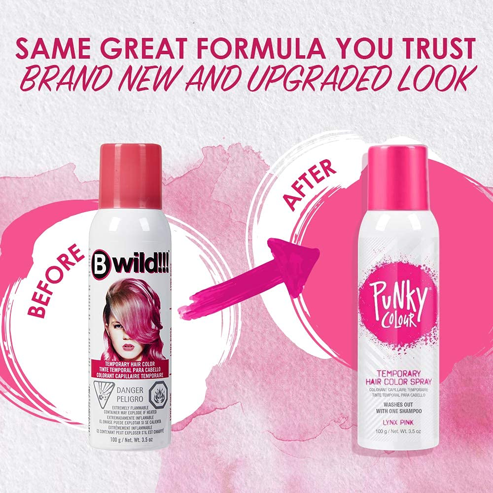 Punky Lynx Pink hair color spray packaging