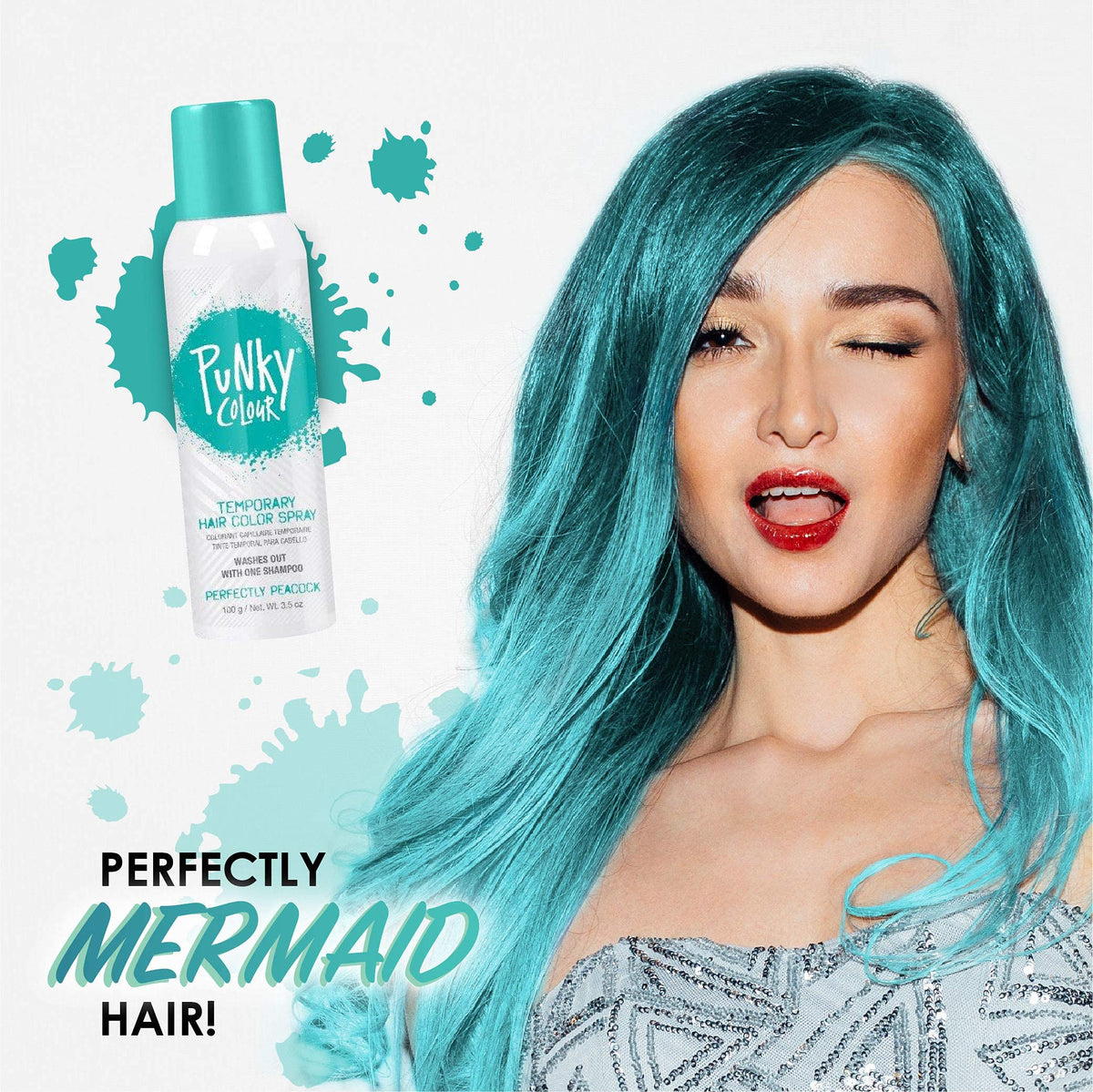 Punky Pastel Temporary Hair Color Spray in use at a festival