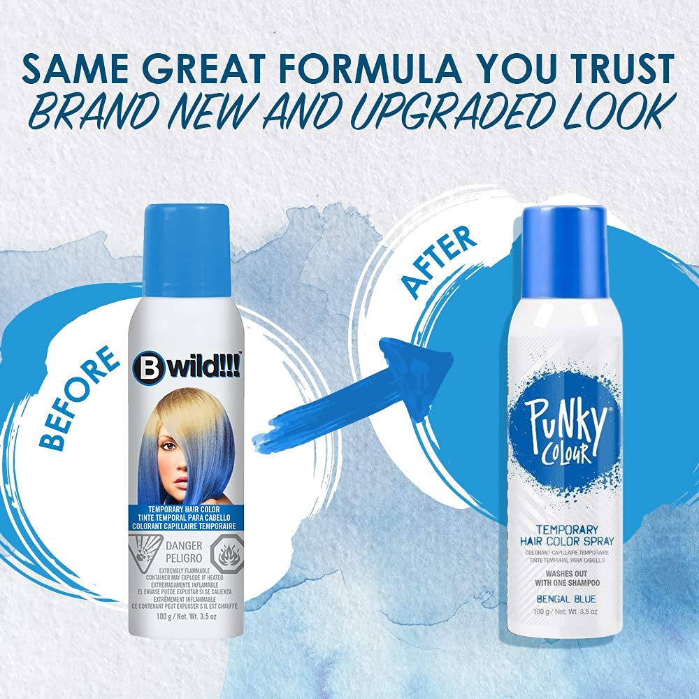 Punky Temporary Hair Color Spray Bengal Blue back view