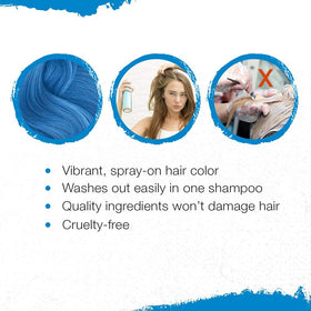 Punky Temporary Hair Color Spray Bengal Blue on a table