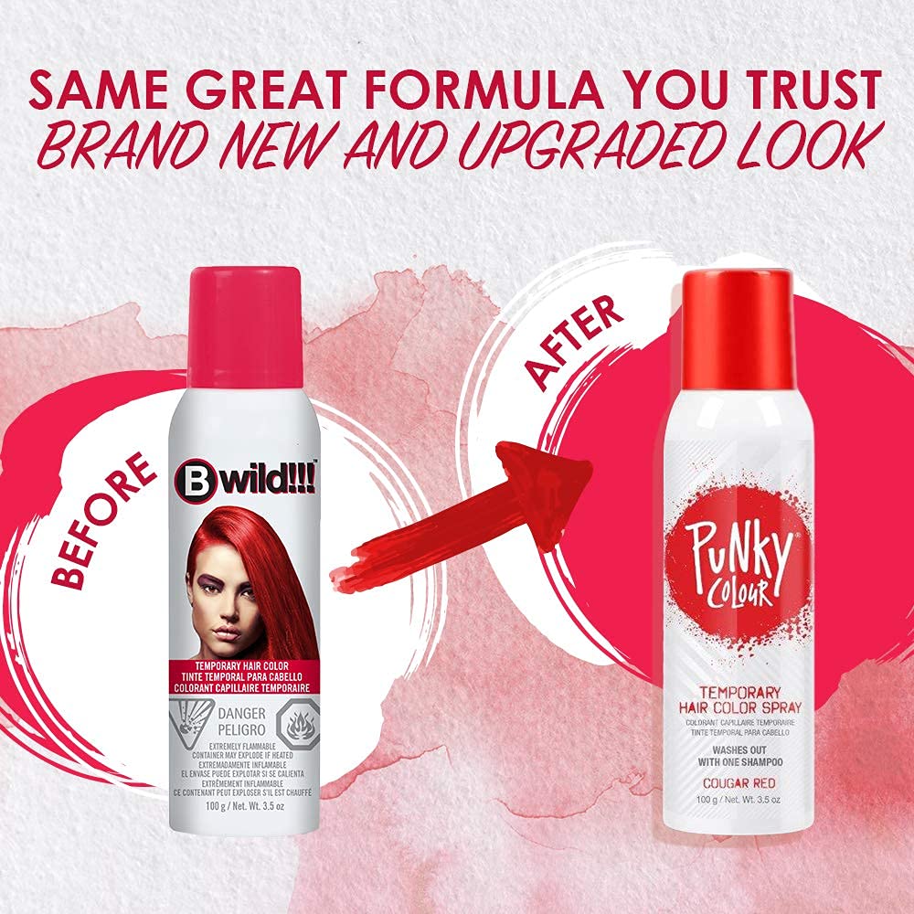 Punky Temporary Hair Color Spray Cougar Red back view