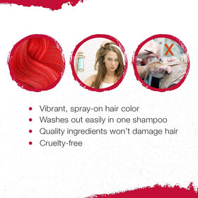 Punky Temporary Hair Color Spray Cougar Red in use on hair