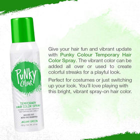 Punky Temporary Hair Color Spray Jaguar Green application on hair