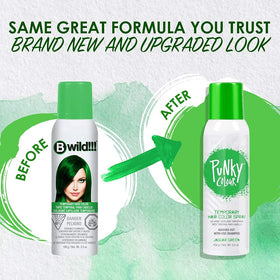 Punky Temporary Hair Color Spray Jaguar Green back view