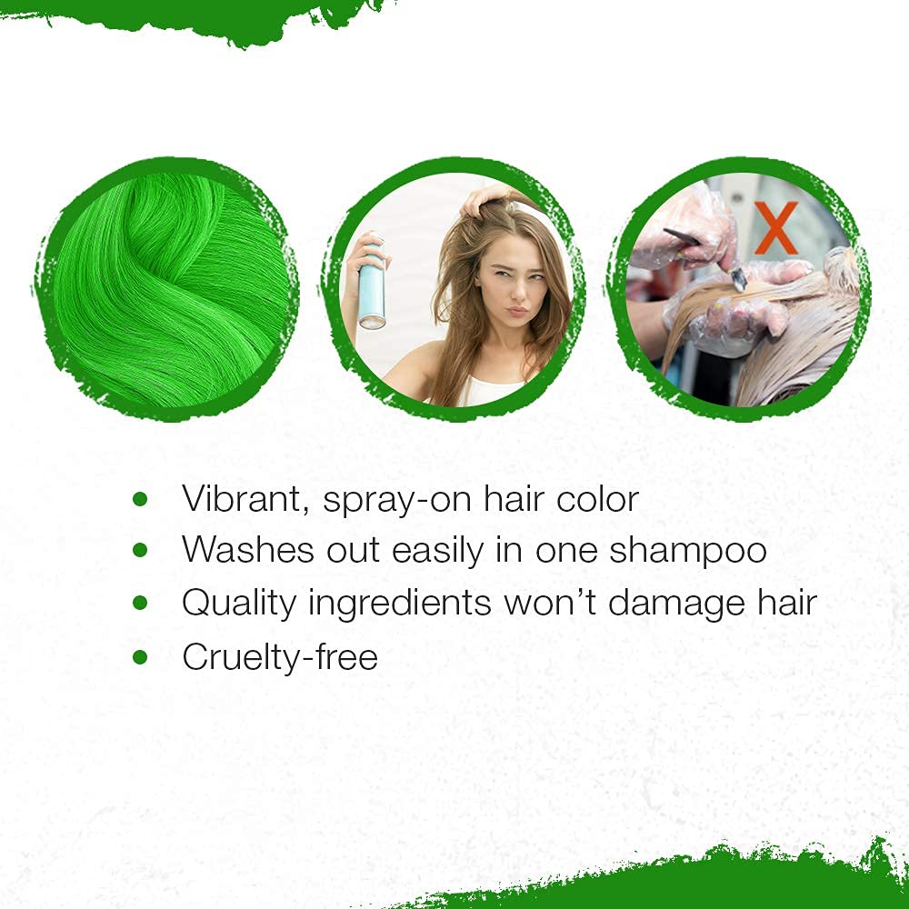 Punky Temporary Hair Color Spray Jaguar Green packaging details