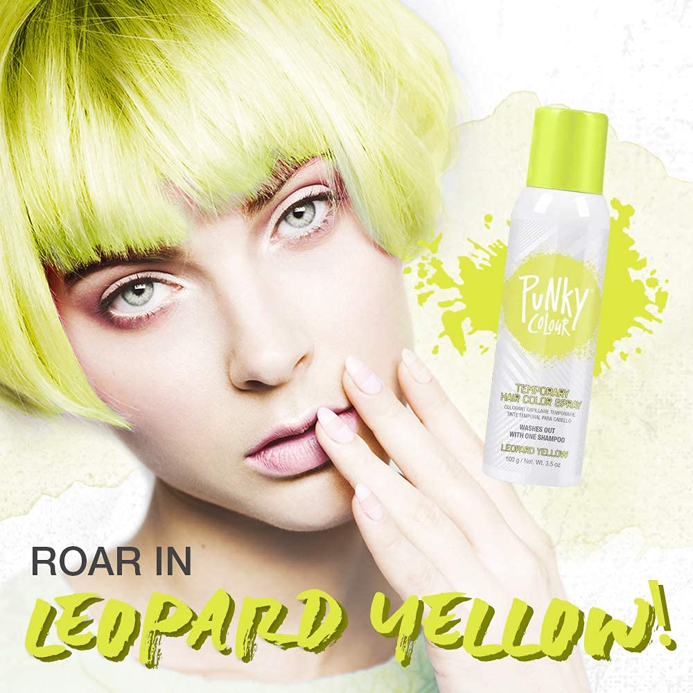 Punky Temporary Hair Color Spray Leopard Yellow lifestyle shot