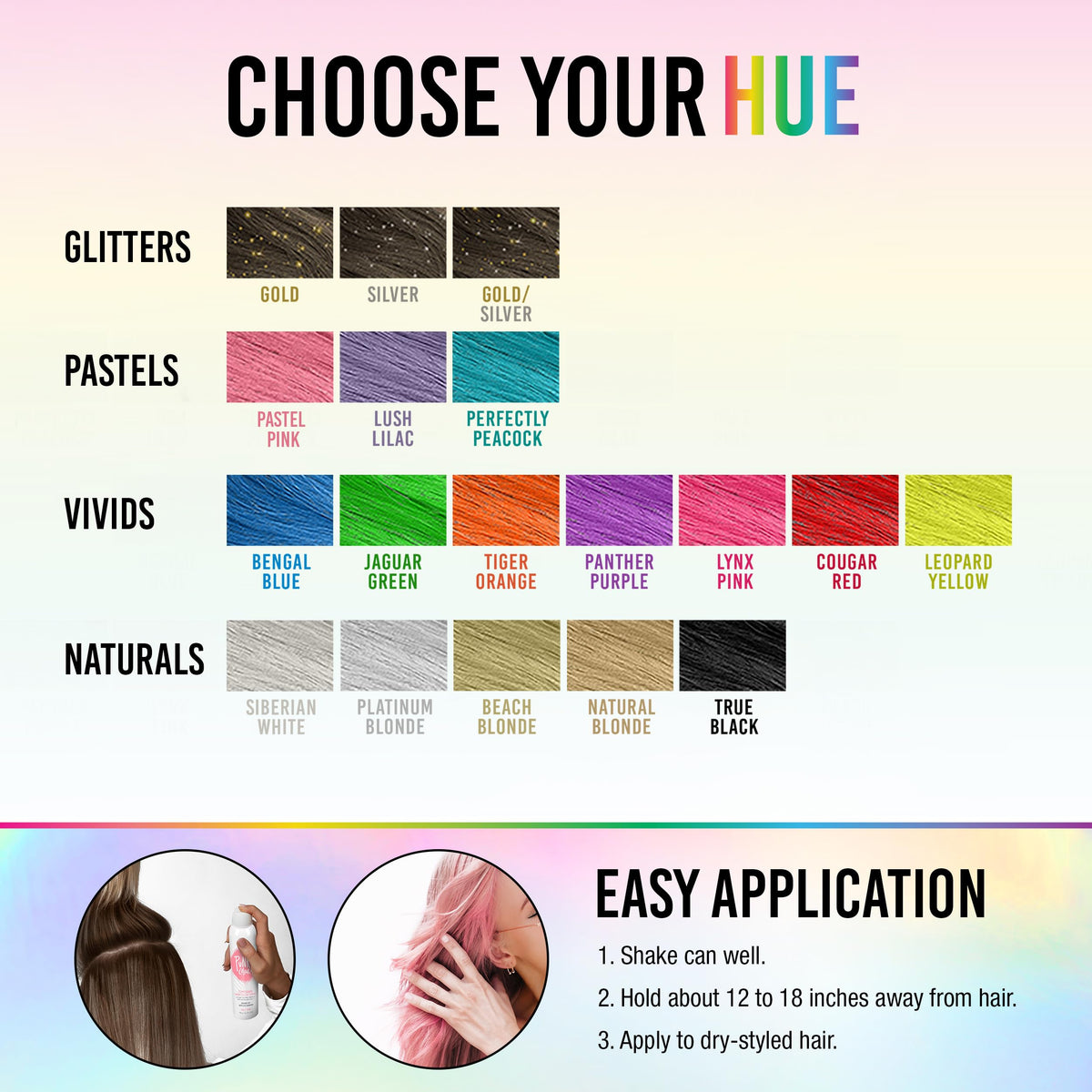 Punky Temporary Hair Color Spray Pale Pink with accessories