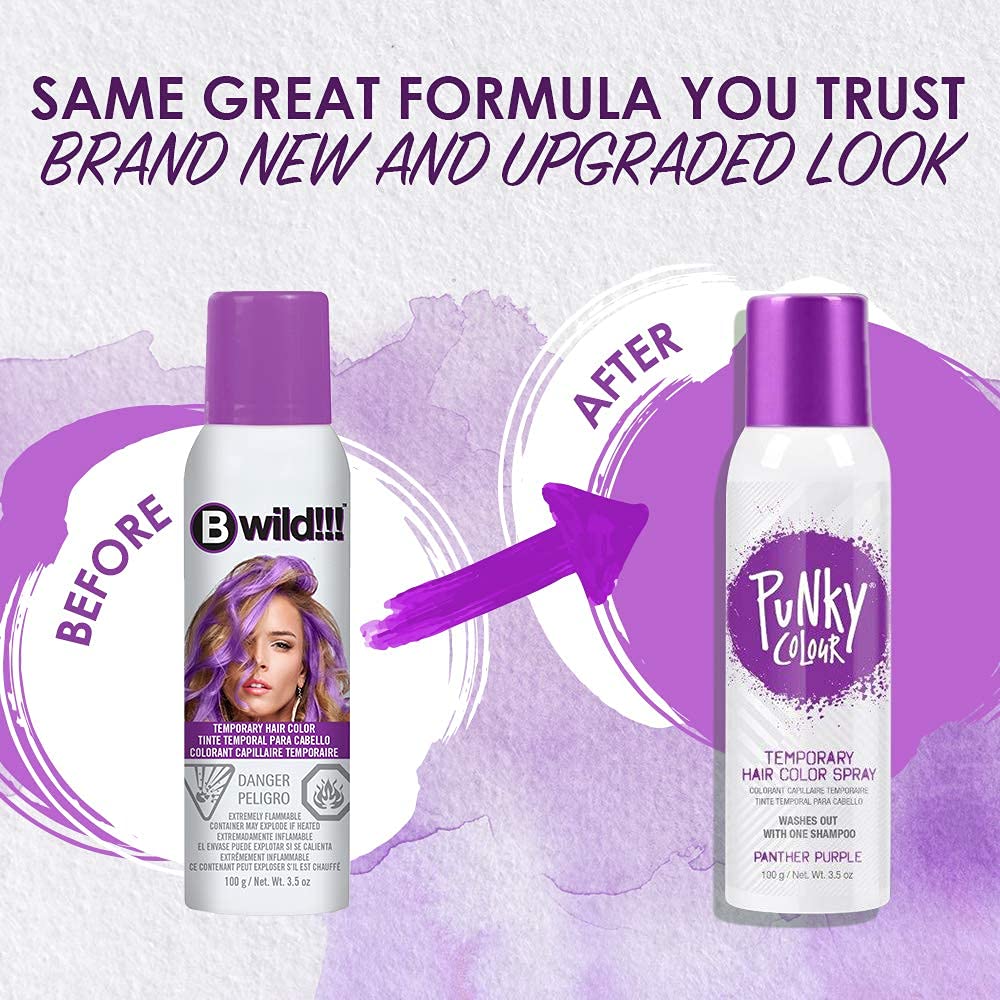 Punky Temporary Hair Color Spray Panther Purple back view