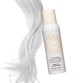 Punky Temporary Hair Color Spray Siberian White application demonstration